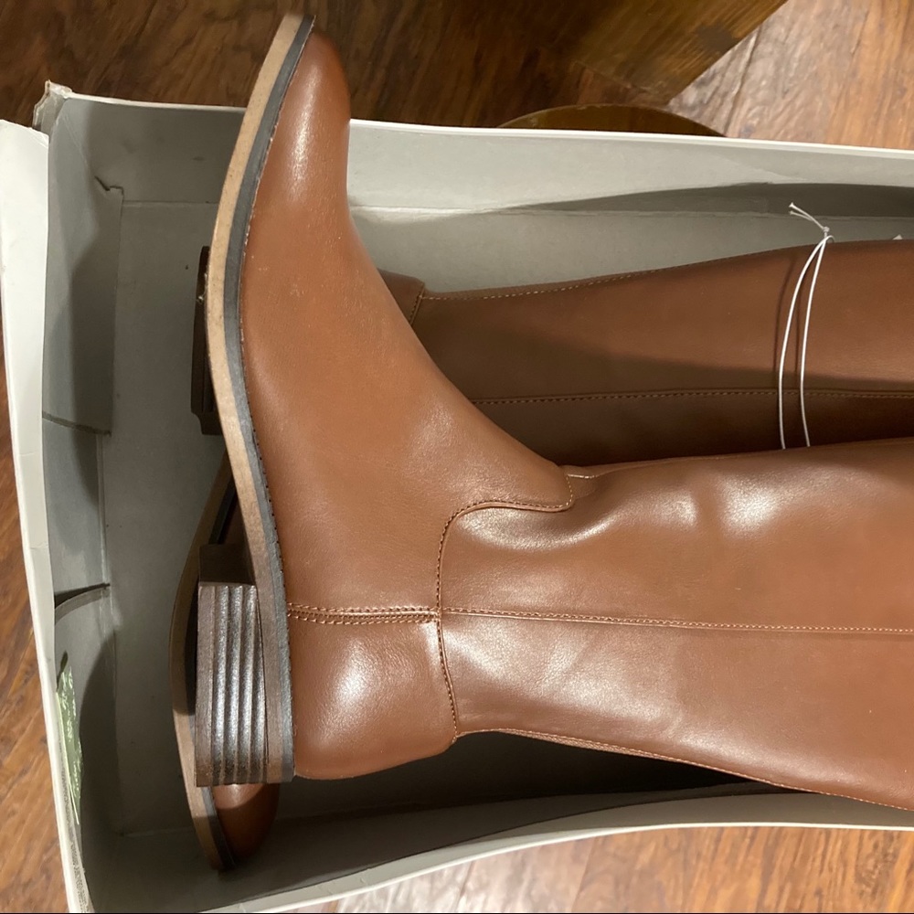 Brown Faux Leather Riding Boots A New Day NWOB - Picture 9 of 10